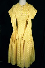 Vintage Suzy Perette1960's Polished Yellow Cotton Dress Size 6 Excellent Cond picture