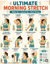 Ultimate Morning Stretch Daily Fitness Exercise Guide Poster picture