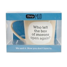 Enesco Our Name is Mud Dirty Left the Box of Morons Open Coffee Mug 16 Ounce picture