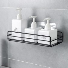 KINCMAX Premium Shower Caddy - Self Adhesive Shower Organizer w/ 4 Hooks, Drill- picture