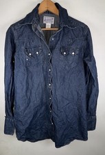 Men’s Vtg Rockmount Sawtooth Pocket Denim Pearl Snap Sz M picture
