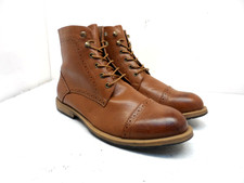Golaiman Men's Mid-Cut Leather Side-Zip Chukka Boots G1405 Brown Size 12M picture