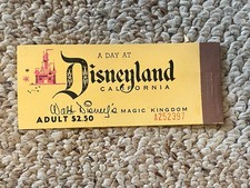 Vintage Disneyland Adult Ticket $2.50 Walt Disney Magic Kingdom 1955 Stub picture