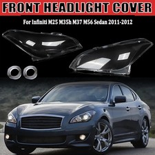 Pair For Infiniti M25 M35h M37 M56 Sedan 2011-2012 Headlight Lens Shell Cover US picture