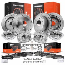 16-PC Drilled Slotted Brake Kit Front Rear Calipers Chevy Silverado 1500 00-02 picture