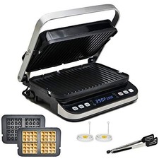 Yedi Total Package 6-in-1 Digital Indoor Grill, Waffle Maker, Panini Press, Grid picture