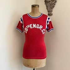 50s 60s 18th Engineer brigade Military Unit Durene striped T-shirt rare picture