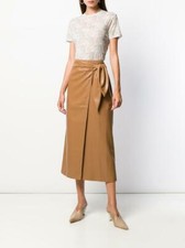 NWT Nanushka Amas Faux Leather Skirt Brown Sz M $400 picture