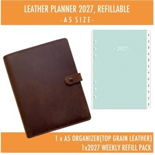 Stylish A5 Leather Organizer with Pen Holder picture