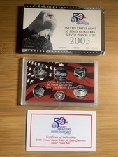 2005 S U.S. Mint State - Silver Proof Quarter Set with box and COA picture