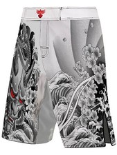 Raven Fightwear Men's Irezumi 3.0 MMA Shorts BJJ White  picture