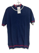 New Men's Madcap England Ripley Retro Grid Jacquard Short-Sleeve Turtleneck Top picture