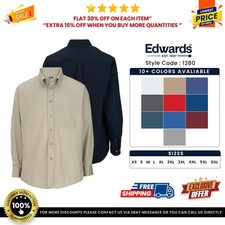 Edwards Garments 1280 Men's Easy Care Long Sleeve Performance Poplin Shirt picture