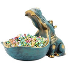 aboxoo Hippo Statue,Large Hippopotamus Figurine Home Sculpture with Resin, Hippo picture