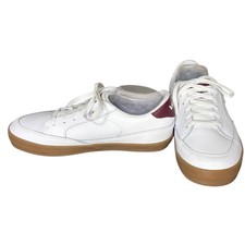NWOT Vans Low Top Sneakers White Gum Sole Burgundy Accent Lace Up Women's Sz 10 picture