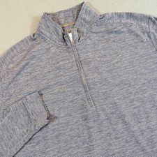 Johnnie-O Mens Quarter Zip Golf Pullover Shirt Size XL Blue White Striped picture