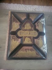 1881 antique HOLY BIBLE large heavy PICTORIAL family FM DILLIE CO cincinnati OH picture