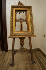 Rare Rococo Baroque Ornate Wood Display Art Easel – Hand-Carved Decorative Stand picture