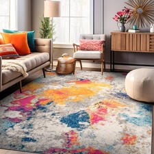 Rugshop Area Rug Abstract Contemporary Carpet Multi Color Rugs for Living Room picture