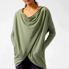 ATHLETA Purana Wrap Eucalyptus Green Sweatshirt Size Petite Large picture