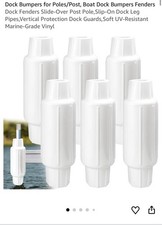 Oceanbroad 6 Pack Boat Dock Post Bumpers White Marine Vinyl Pole Fender Guards picture