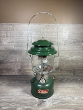 Vintage 1971 Coleman Model 220F Dual 2 Mantle Green Gas Camp Lantern USA picture