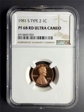 1981 S LINCOLN CENT PROOF 1C PF68 RD ULTRA CAMEO NGC TYPE 2 100 GREATEST SKU3921 picture