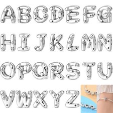 PANDACH 925 Sterling Silver Letter Charms For Bracelets Charm Jewelry DIY Gifts  picture