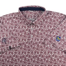 Swannies Golf Mens Large Royal Bank of Canada Golf Polo Shirt Red Floral Print L picture