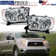 LH+RH Pair Headlights Set with Level Adjuster Fits 2009-2013 Toyota Tundra SR5 picture