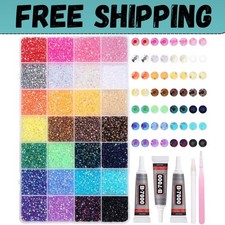 32000Pcs Rhinestones Bedazzling Kit with Tools, 3Mm Color Resin Rhinestones for picture