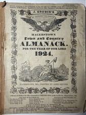 Antique 1924 J. Gruber’s Hagerstow Almanac Framable Graphics Quack Med 31 Pgs picture