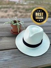 Genuine Panama Hat, 100%  Toquilla Straw, Handwovwn in Ecuador, C-Crown/Teardrop picture