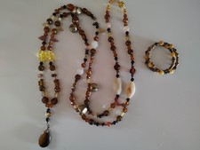 Horse Rhythm Beads USA - Tiger Eye Pendant & Matching Bracelet -  picture