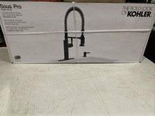 Kohler Sous Pro Faucet - Matte Black Finish With Soap Dispenser R10651-SD-BL NEW picture
