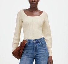 Madewell SoftWool Square-Neck Pullover Sweater Women's Size XXS New With Tags picture
