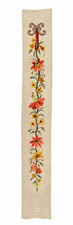 Vintage Floral Embroidered Linen Panel Crewel Style Needlework Finished Piece picture