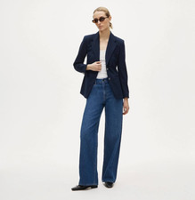 J.Crew Margeaux Blazer Navy Gold Buttons Size 8 NWT Four Season Stretch CS653 picture