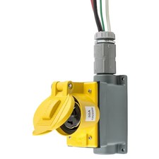 Hubbell Wiring Device-Kellems Sr50 Prewired Receptacle, 125/250V, Cs6369, Ylw picture