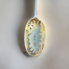 Antique George I Silver Rat Tail Mote Spoon, 6 1/8” C1720 picture