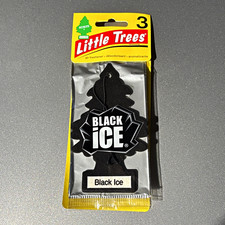 NEW Little Trees Black Ice Hanging Car Air Freshener Deodorizer 3-Pack Made USA picture