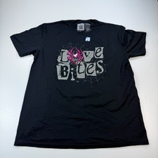 NEW WWE AJ Lee Love Bites Shirt Mens Large Black Graphic Crew Neck Cotton WWE picture