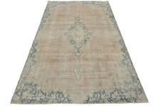 Kermani Rug 7’11” x 11’7” Pink Wool Vintage Distressed Hand-Knotted Carpet picture
