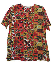 Vintage Adini 1970s Unisex Shirt Bohemian Tiki Top M Women Boho Mens Shirt S Men picture