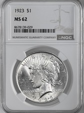 1923-P  $1 PEACE SILVER DOLLAR  