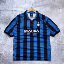 Retro Inter Milan 1990 1991 Home Jersey Blue Black Size 2XL Misura picture
