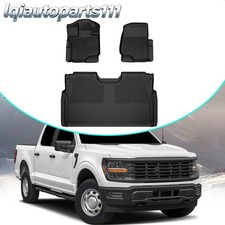 Weatherbeater TPE Black Floor Mats Custom Fits 2015-2025 Ford F150 Super Crew picture