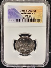 2010 P SMS YOSEMITE ATB QUARTER SATIN NGC MS69 RARE BUSINESS STRIKE  picture