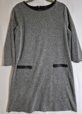 Ann Taylor Gray Knit 3 4 Sleeve Shift Dress Size L picture