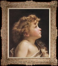 Hand Old Master-Art Antique Oil Painting Bouguereau Small boy on canvas 20